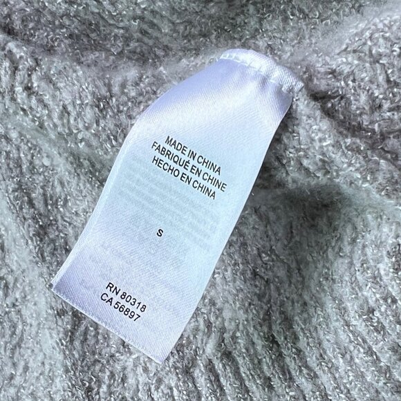 Lucky Brand Cardigan Size Small Long Line Acrylic Cable Knit Light Grey Layering - Picture 8 of 8